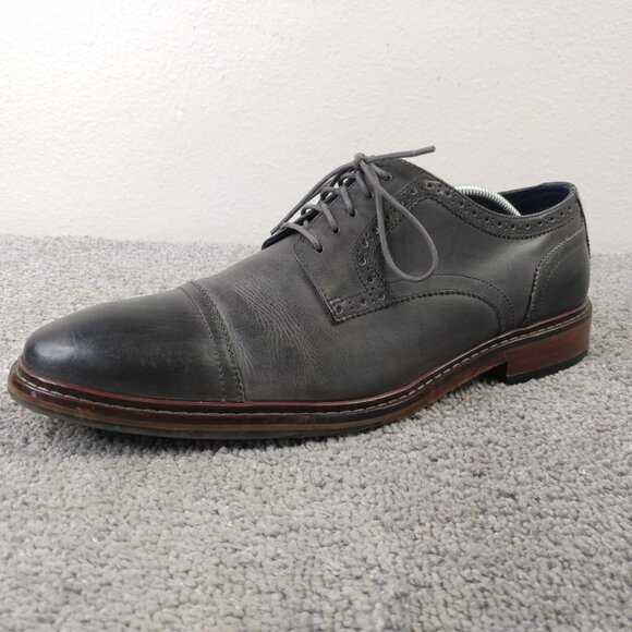Cole Haan Colton Mens Size 11 Shoes Oxford Brogue Wingtip C25400 Gray Leather - Picture 4 of 10